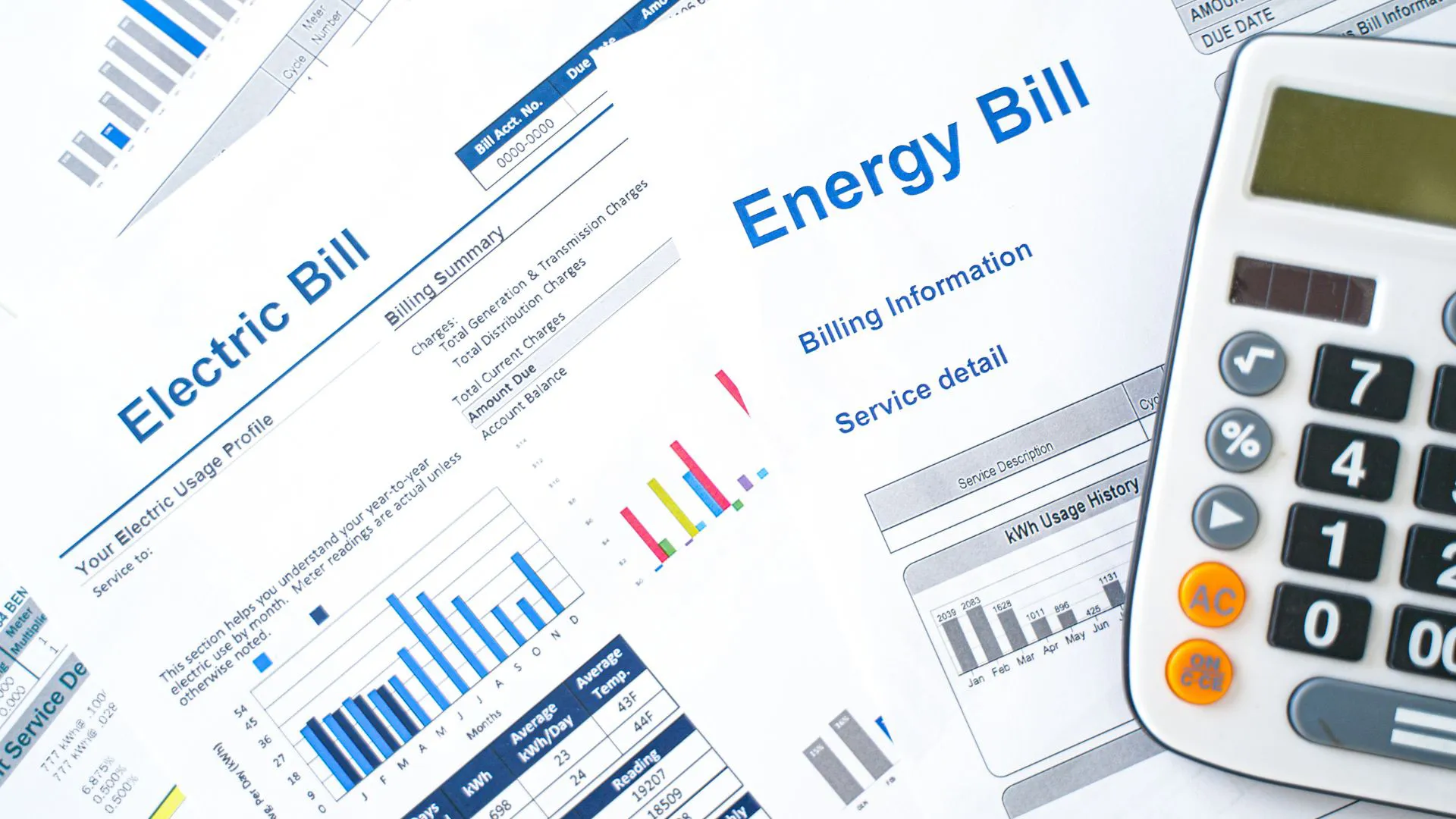 Electric BIlls Electric and energy bills with calculator