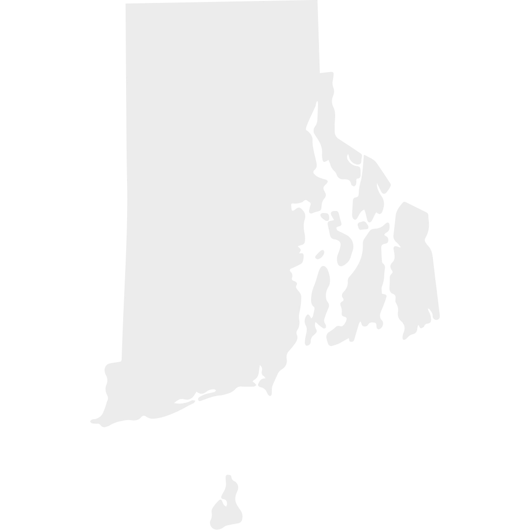 16 Rhode Island state outline